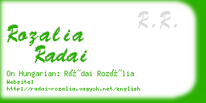 rozalia radai business card